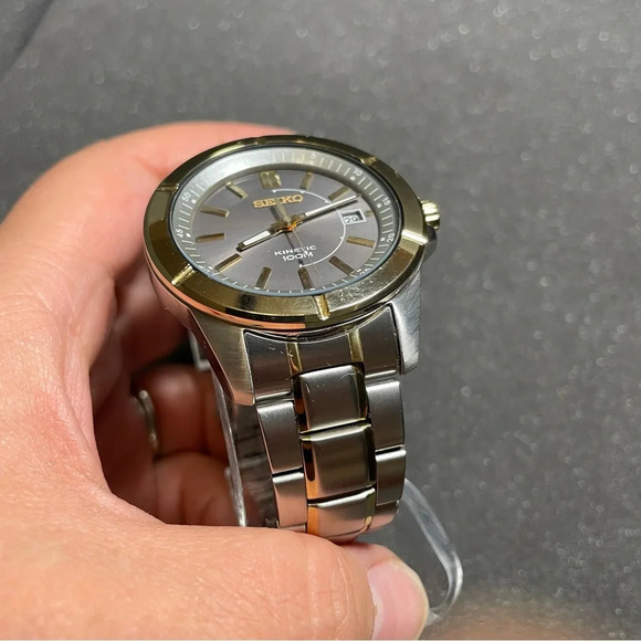 Mens Seiko Kinetic Watch 5M62-0AD0 Water Resistant 100m New Capacitor Working - Picture 3 of 10